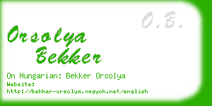 orsolya bekker business card